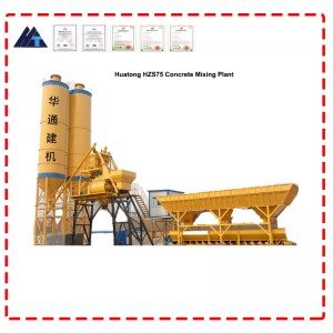 Environmental concrete mixing plant HZS75 concrete mixing machine