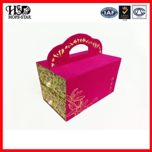 Luxury Wooden With Velvet Hot Stamping Suitcase Gift Box